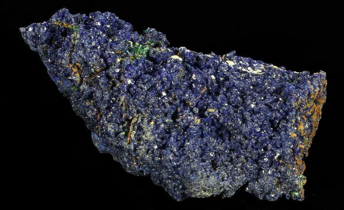 Sparkling Azurite Crystal Cluster with Malachite - Laos #69694